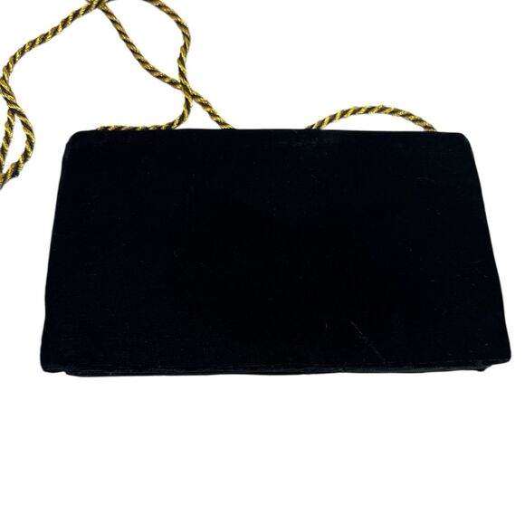 Vintage Black Velvet Peacock Evening Clutch Purse Zardozi Hand Embroidery - Picture 8 of 13